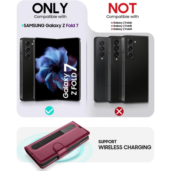 OCASE Samsung Galaxy Z Fold 7 Klf-Burgundy