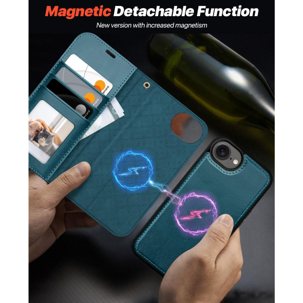 OCASE Apple iPhone 16e Czdan Klf-Peacock Blue