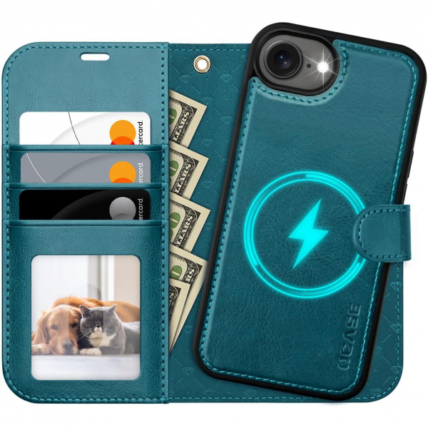 OCASE Apple iPhone 16e Czdan Klf-Peacock Blue