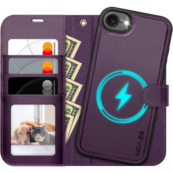 OCASE Apple iPhone 16e Czdan Klf-Dark Purple