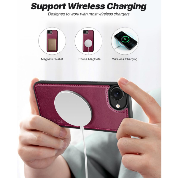 OCASE Apple iPhone 16e Czdan Klf-Burgundy