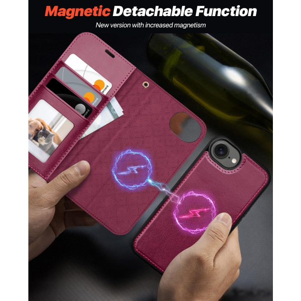 OCASE Apple iPhone 16e Czdan Klf-Burgundy