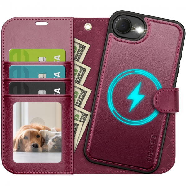 OCASE Apple iPhone 16e Czdan Klf-Burgundy