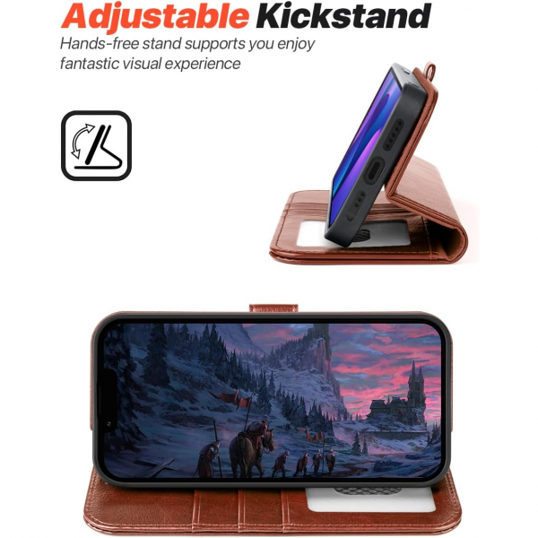 OCASE Apple iPhone 16e Czdan Klf-Brown