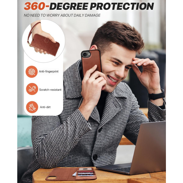 OCASE Apple iPhone 16e Czdan Klf-Brown