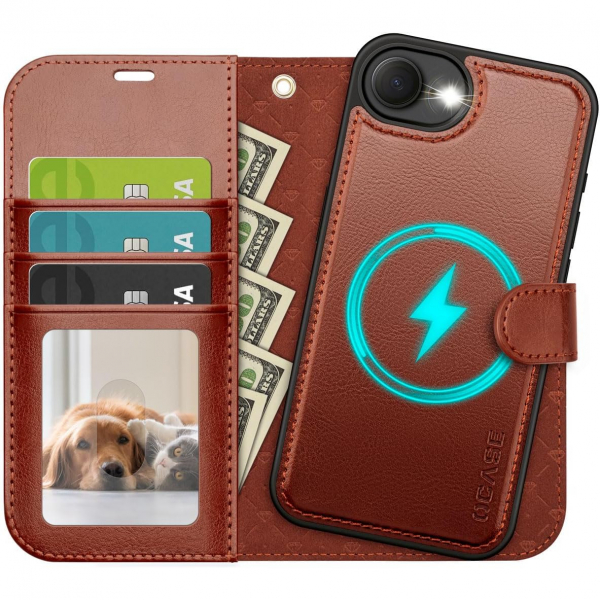 OCASE Apple iPhone 16e Czdan Klf-Brown