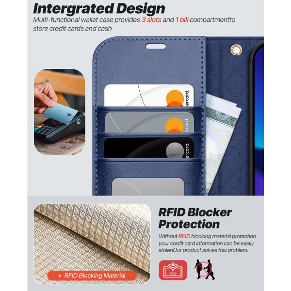 OCASE Apple iPhone 16e Czdan Klf-Blue