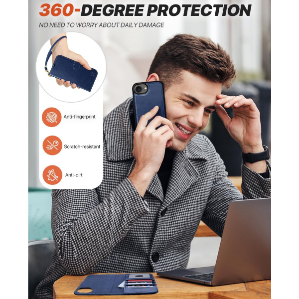 OCASE Apple iPhone 16e Czdan Klf-Blue