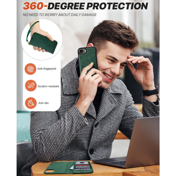 OCASE Apple iPhone 16e Czdan Klf-Blackish Green