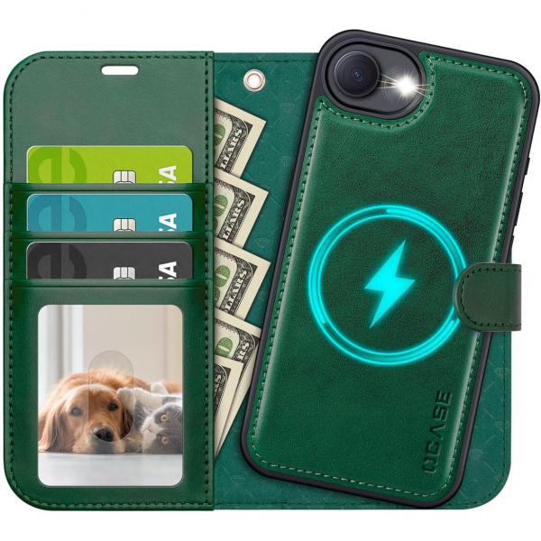 OCASE Apple iPhone 16e Czdan Klf-Blackish Green