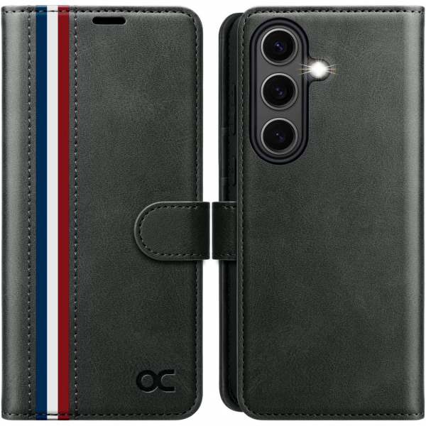 OCASE Samsung Galaxy S25 Deri Czdan Klf-Spliced Gray