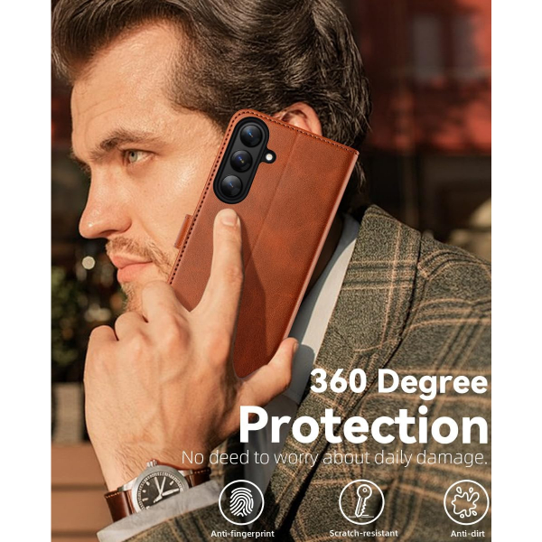 OCASE Samsung Galaxy S25 Deri Czdan Klf-Brown