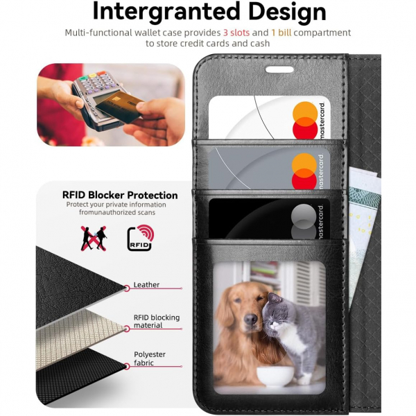 OCASE Samsung Galaxy S25 Deri Czdan Klf-Black