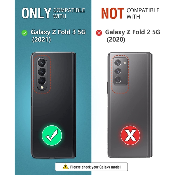 OCASE Galaxy Z Fold 3 Deri Czdan Klf-Black