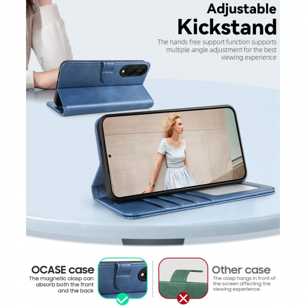 OCASE Samsung Galaxy S25 Edge Deri Czdan Klf-Light Blue