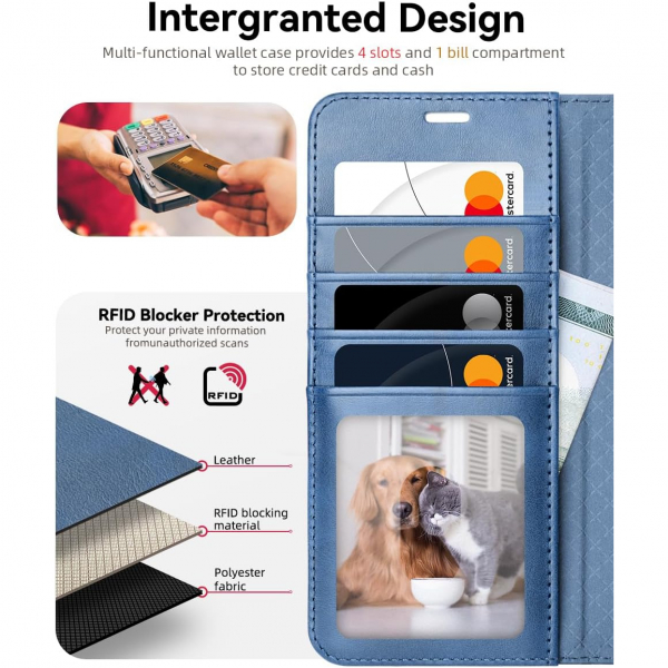 OCASE Samsung Galaxy S25 Edge Deri Czdan Klf-Light Blue