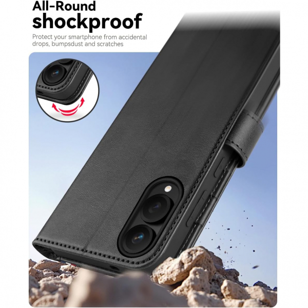 OCASE Samsung Galaxy S25 Edge Deri Czdan Klf-Spliced Gray