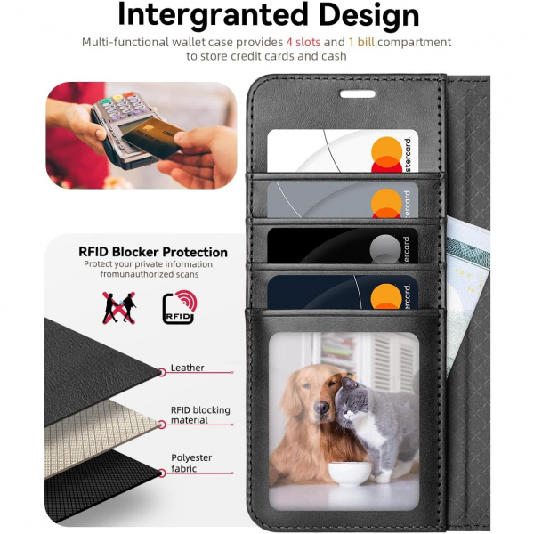 OCASE Samsung Galaxy S25 Edge Deri Czdan Klf-Spliced Gray