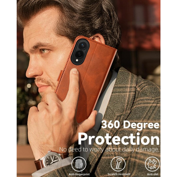 OCASE Samsung Galaxy S25 Edge Deri Czdan Klf-Brown