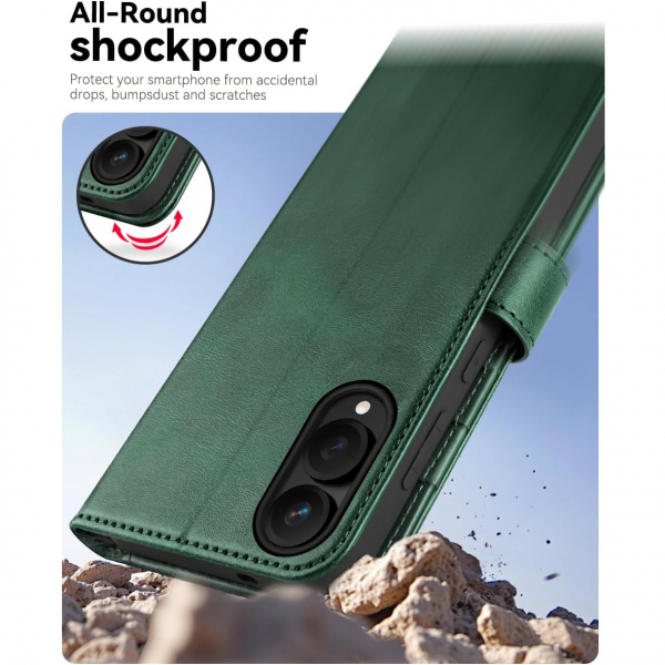 OCASE Samsung Galaxy S25 Edge Deri Czdan Klf-Blackish Green