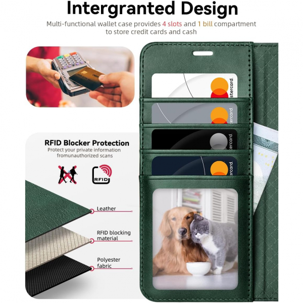 OCASE Samsung Galaxy S25 Edge Deri Czdan Klf-Blackish Green