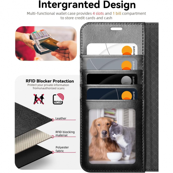 OCASE Samsung Galaxy S25 Edge Deri Czdan Klf-Black