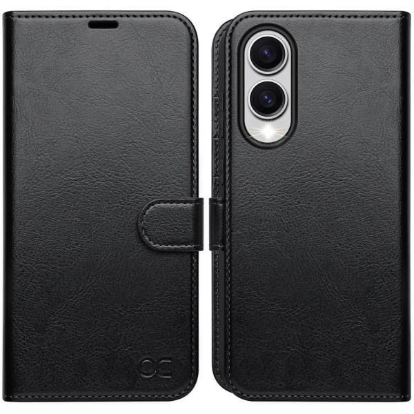 OCASE Samsung Galaxy S25 Edge Deri Czdan Klf-Black
