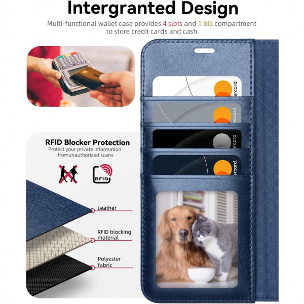 OCASE Samsung Galaxy S25 Edge Deri Czdan Klf-Blue