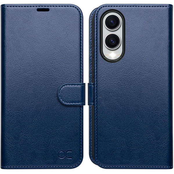 OCASE Samsung Galaxy S25 Edge Deri Czdan Klf-Blue