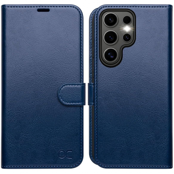 OCASE Samsung Galaxy S25 Ultra Deri Czdan Klf-Blue