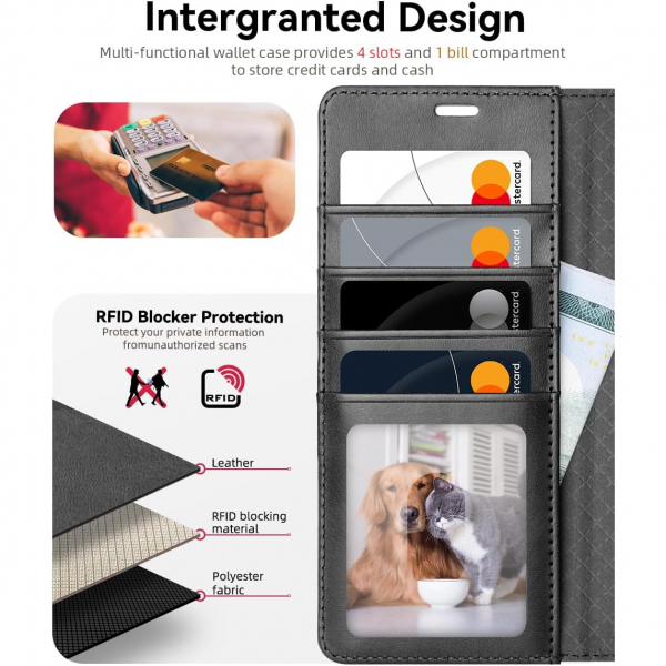 OCASE Samsung Galaxy S25 Ultra Deri Czdan Klf-Spliced Gray