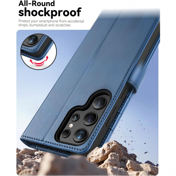 OCASE Samsung Galaxy S25 Ultra Deri Czdan Klf-Light Blue