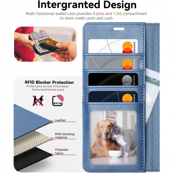 OCASE Samsung Galaxy S25 Ultra Deri Czdan Klf-Light Blue