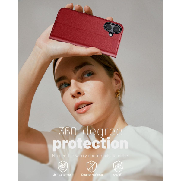 OCASE Apple iPhone 17 Czdan Klf-Dark Red