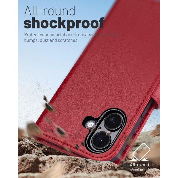 OCASE Apple iPhone 17 Czdan Klf-Dark Red