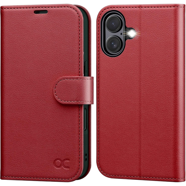 OCASE Apple iPhone 17 Czdan Klf-Dark Red