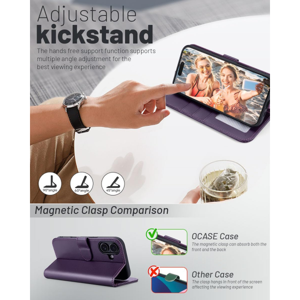OCASE Apple iPhone 17 Czdan Klf-Dark Purple