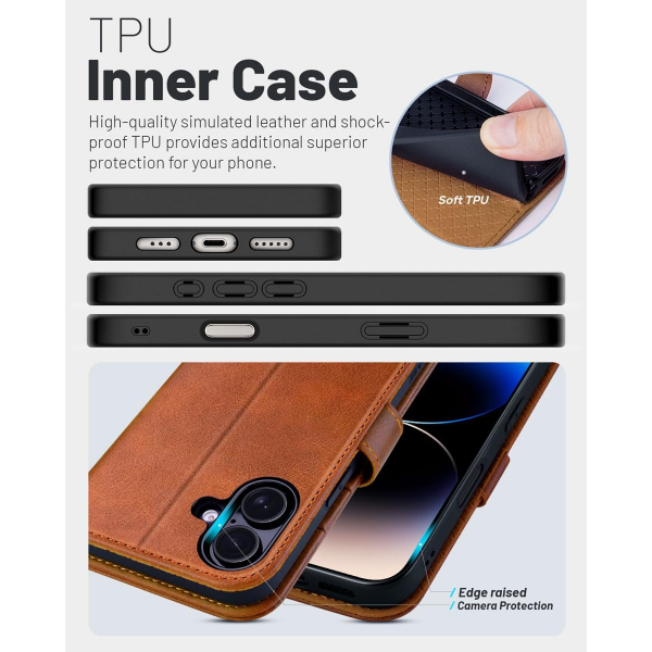 OCASE Apple iPhone 17 Czdan Klf-Brown