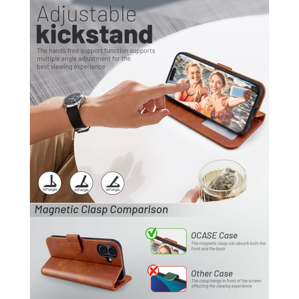 OCASE Apple iPhone 17 Czdan Klf-Brown