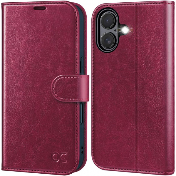 OCASE Apple iPhone 17 Czdan Klf-Burgundy
