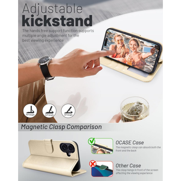 OCASE Apple iPhone 17 Czdan Klf-Gold