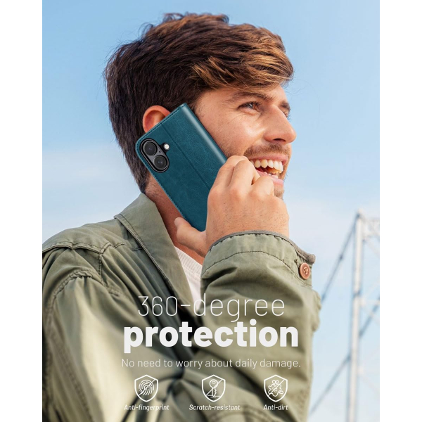 OCASE Apple iPhone 17 Czdan Klf-Peacock Blue