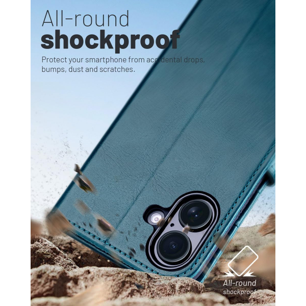OCASE Apple iPhone 17 Czdan Klf-Peacock Blue