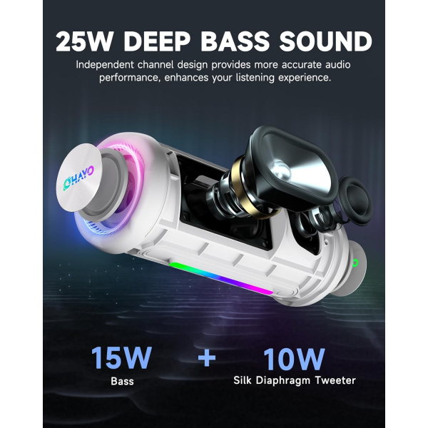 OHAYO Tanabilir Bluetooth Hoparlr-White