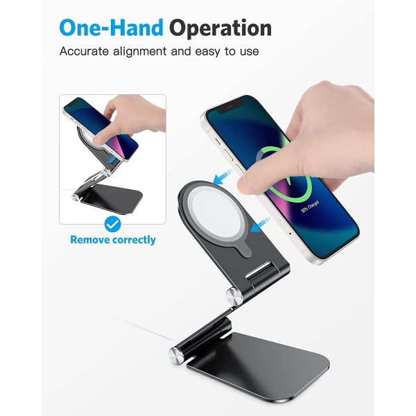 OMOTON Katlanabilir MagSafe Uyumlu Telefon Stand-Black