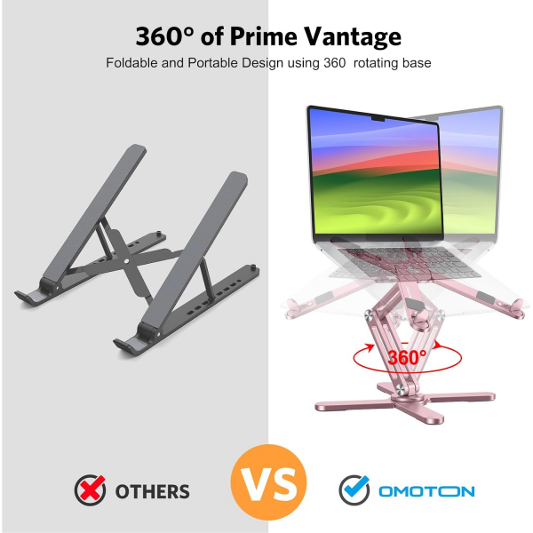 OMOTON LA10 360 D�nebilen Laptop Stand�-Pink