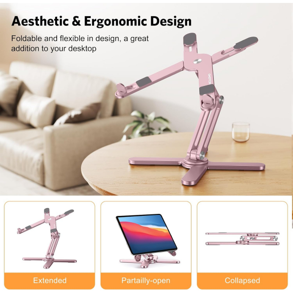 OMOTON LA10 360 D�nebilen Laptop Stand�-Pink