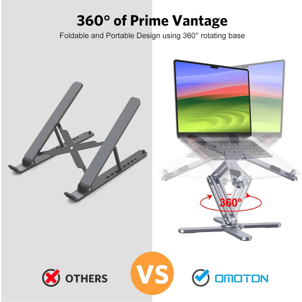 OMOTON LA10 360 D�nebilen Laptop Stand�-Space Gray