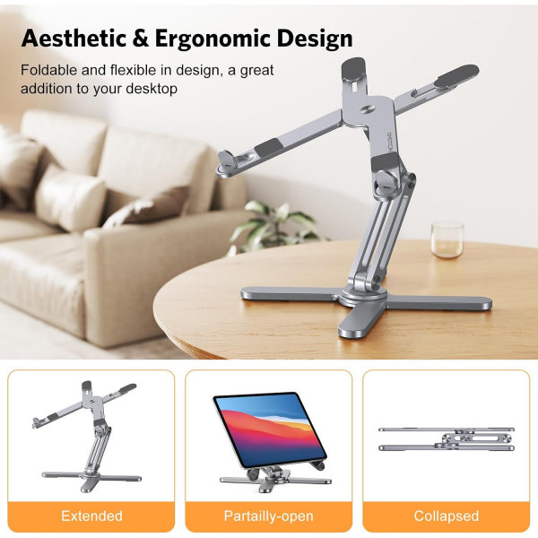 OMOTON LA10 360 D�nebilen Laptop Stand�-Space Gray