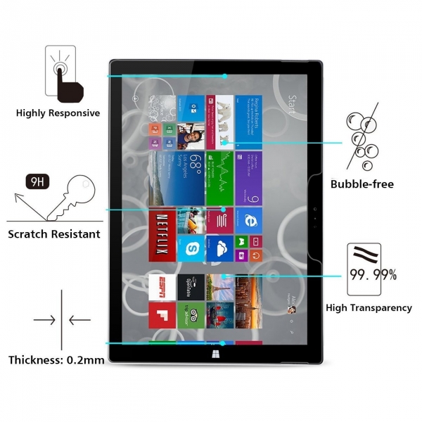 OMOTON Microsoft Surface Pro Temperli Cam Ekran Koruyucu